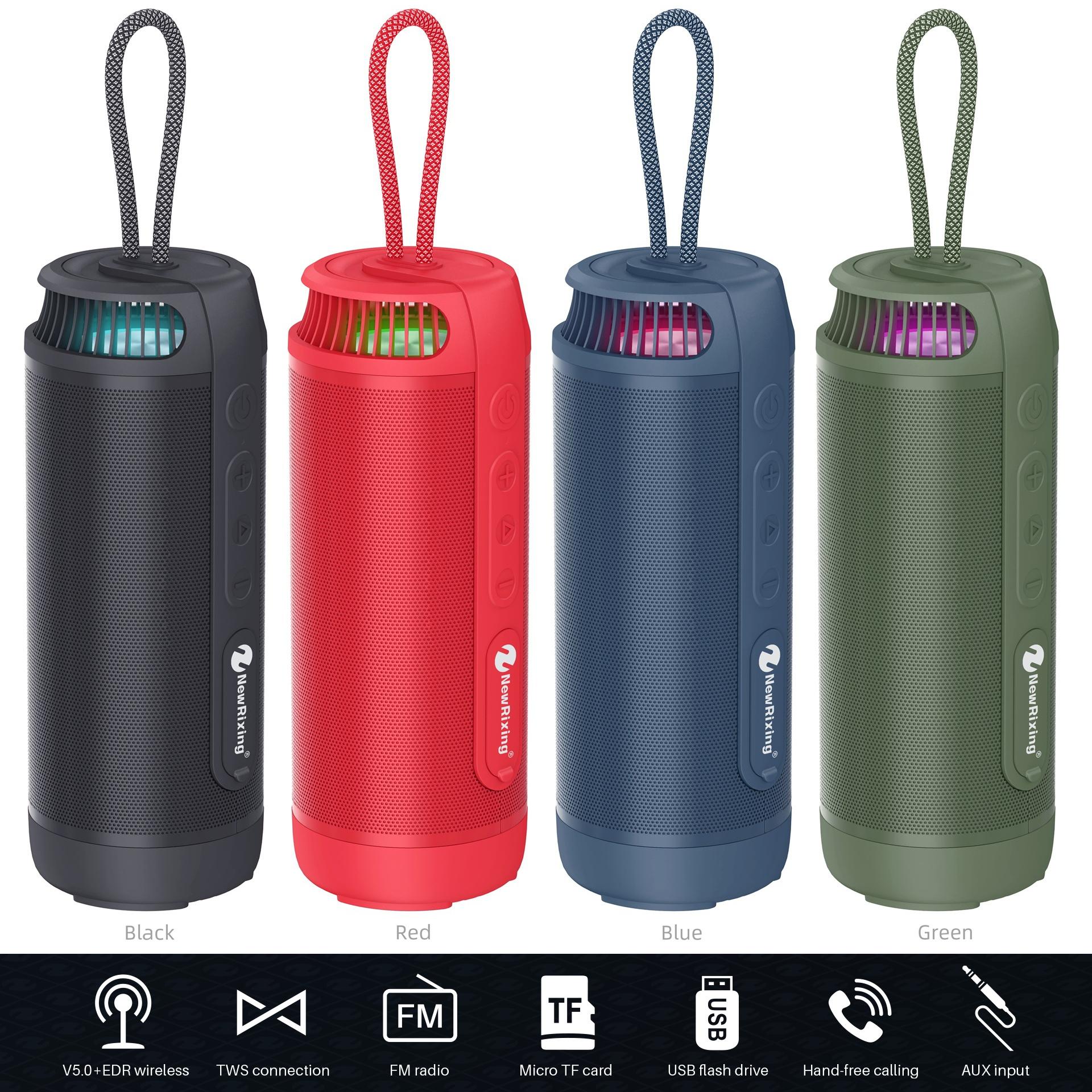 Loa siêu loa siêu trầm di động loa không dây di động mạnh hơn loa bass mạnh hơn với radio FM không thấm nước IPX6 nhẹ cho màu ngoài trời: 9015 màu xanh lá cây