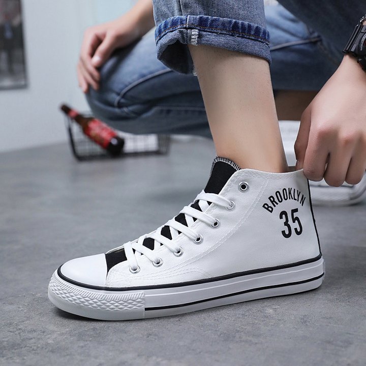 Giày nam, giày vải nam cổ cao, giày sneaker phong cách Hàn Quốc CV35