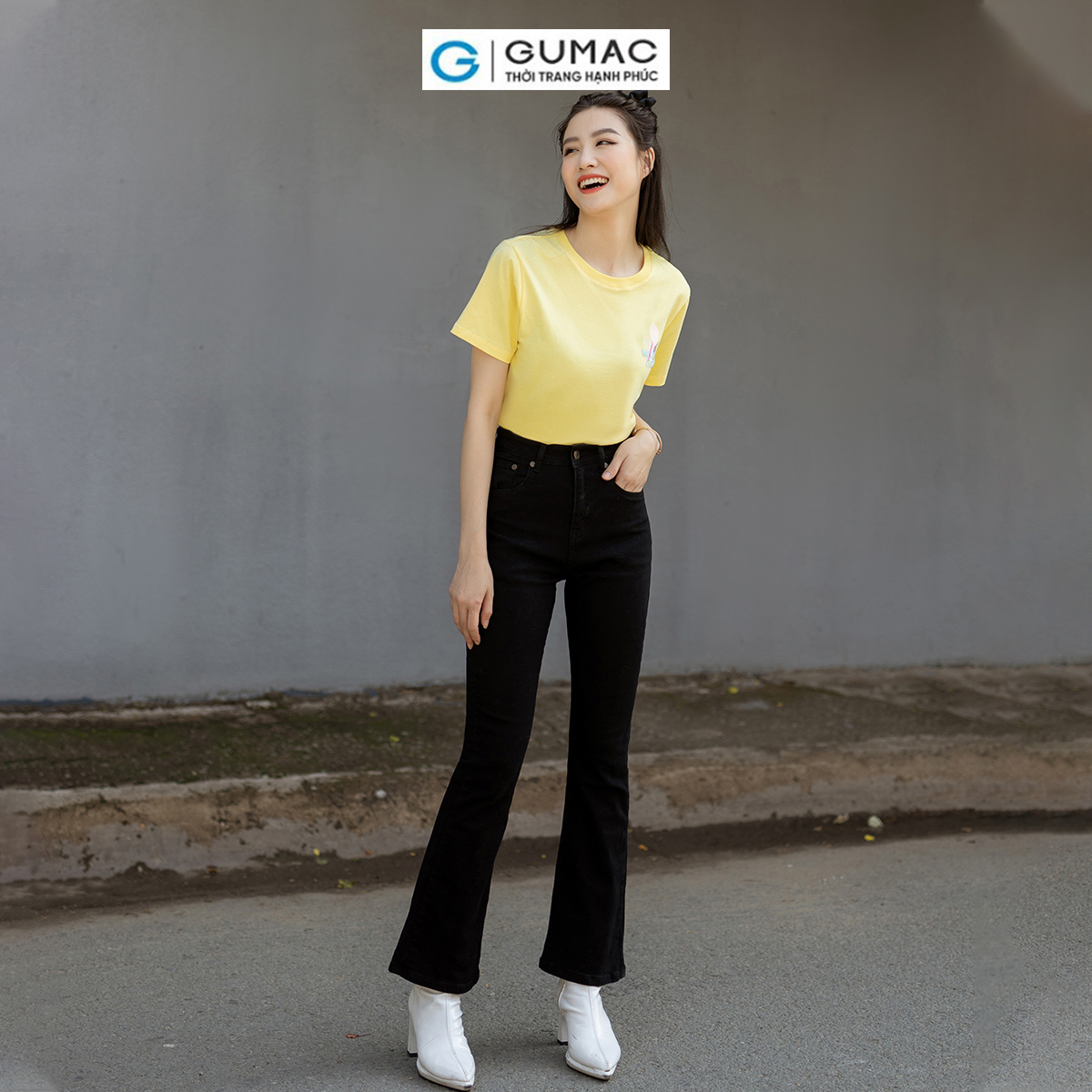 Quần Jeans nữ ống loe tôn dáng trẻ trung thời trang GUMAC QJD07048