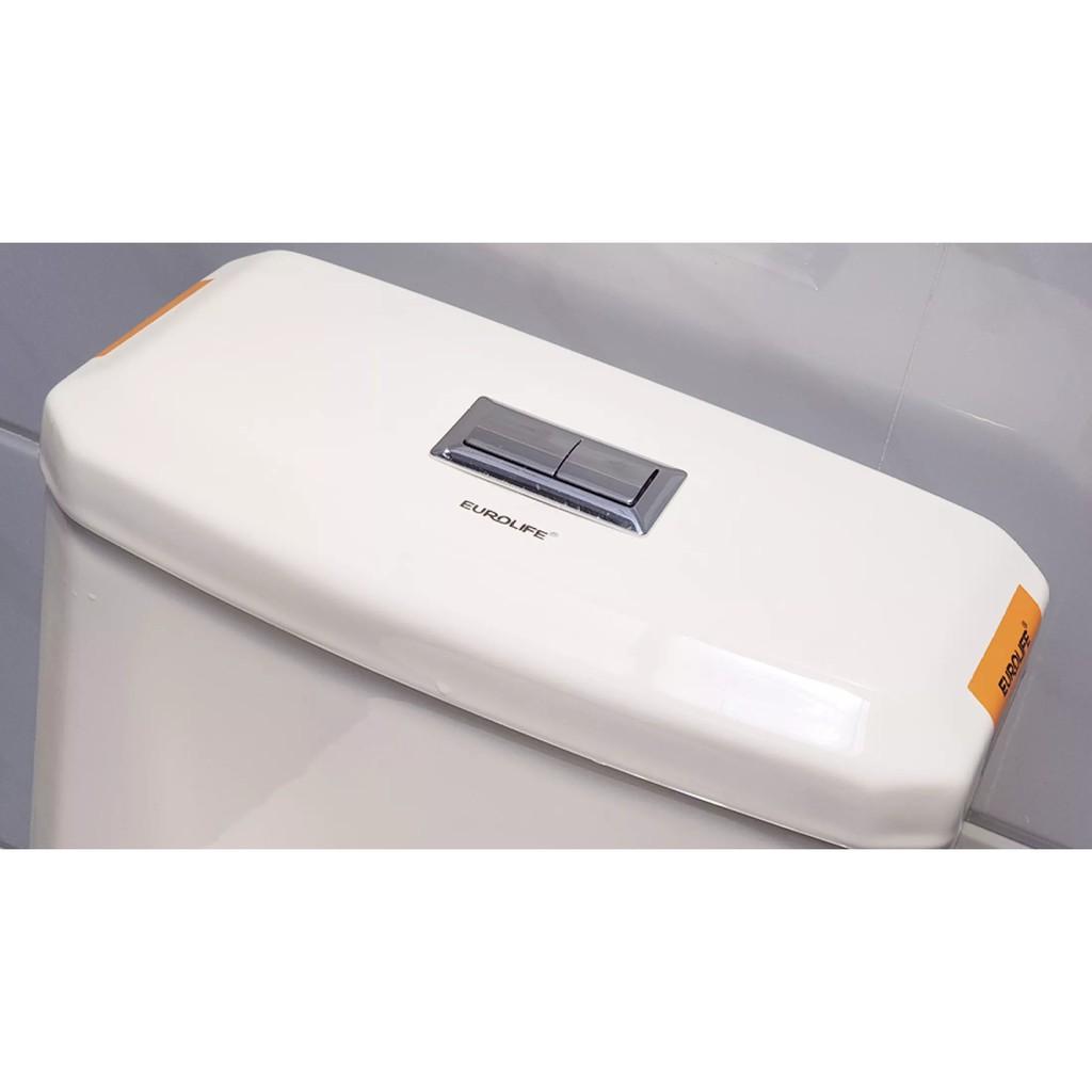 Bồn cầu 1 khối men sứ Nano tuyết, nắp đóng êm Eurolife EL-BC2077