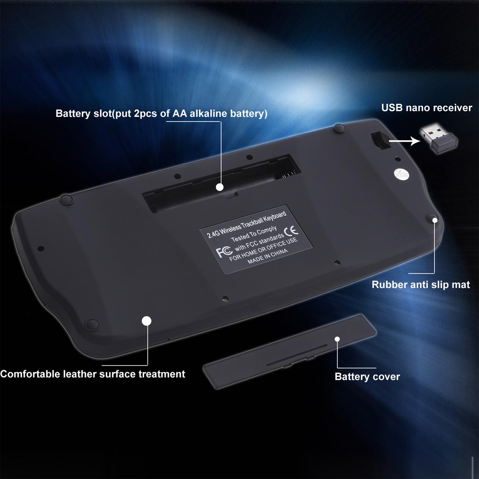 Portable Mini Keyboard and Trackball Mouse .4GHz for PC Laptop