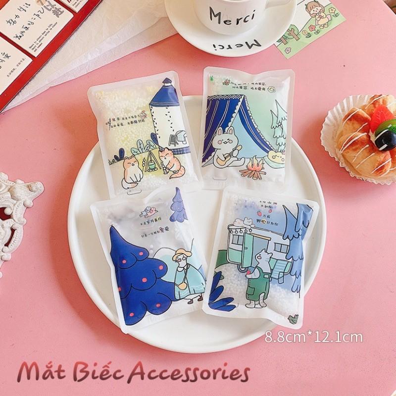 Túi nước đá tự làm lạnh, chườm lạnh hạ nhiệt mùa hè dã ngoại du lịch phượt, miếng hạ sốt dễ thương