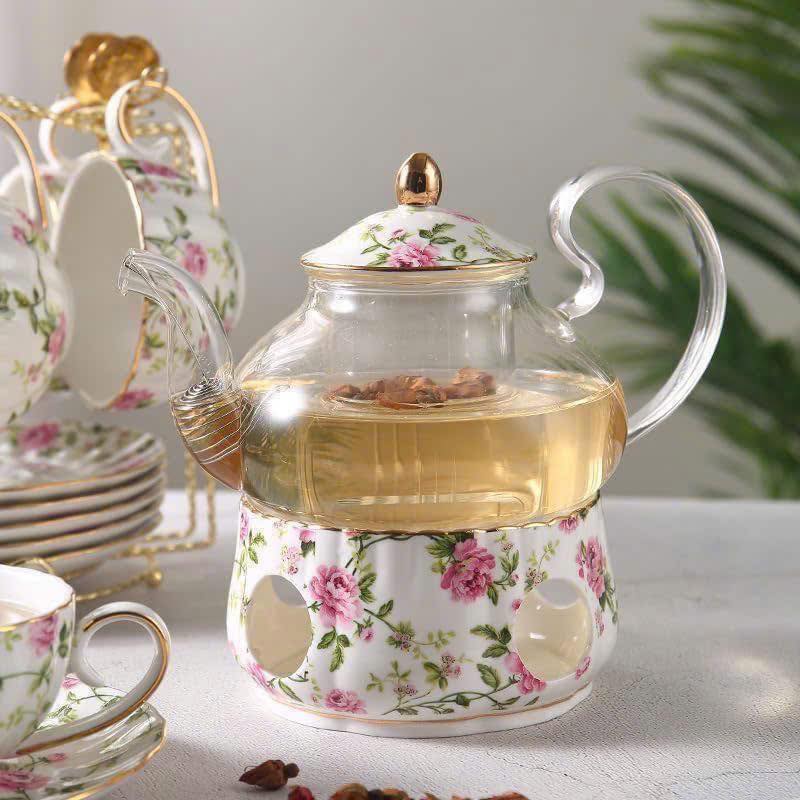 Bộ ấm trà sứ xương Hoàng Gia UK Hàng chính hãng