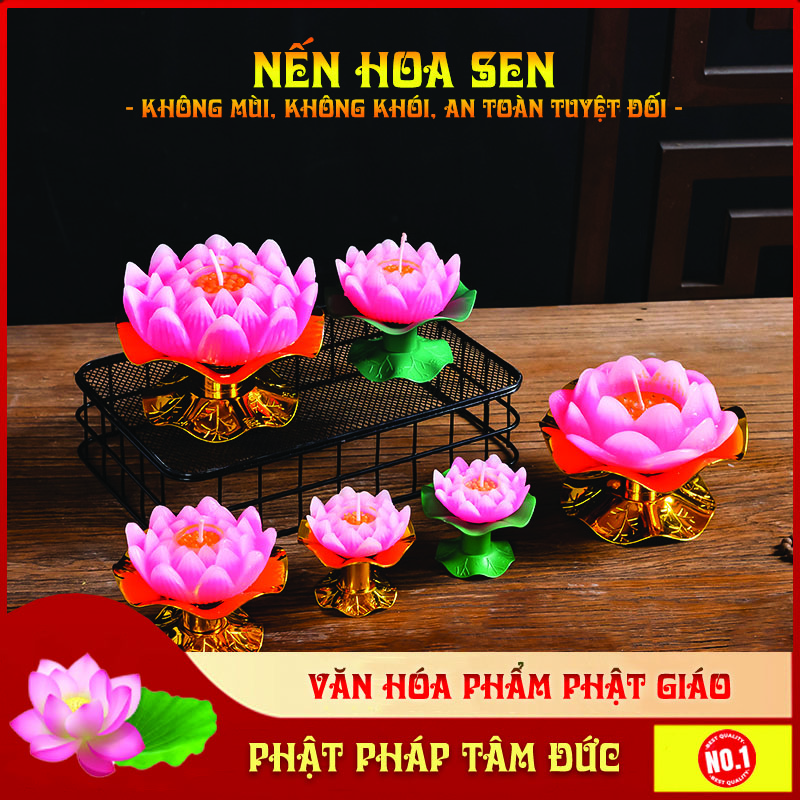 Nến hoa sen, sáp hoa sen an toàn cho sức khỏe - Nhiều kích thước, nhiều màu