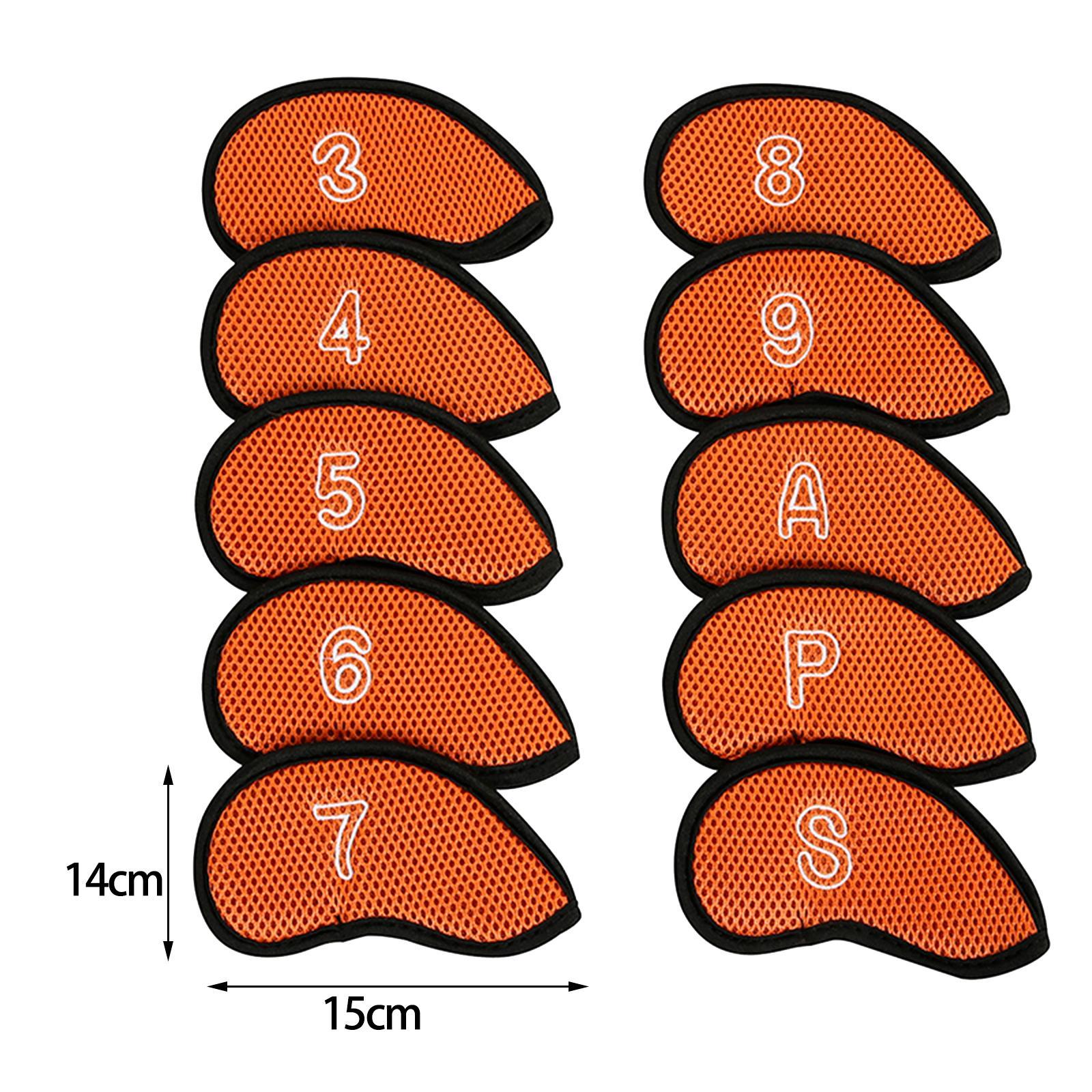 10x Golf Club Headcovers with Large Number Mark Golf Training Equipment Protector Cases Golf Iron Covers Set for Putters Golfers Display