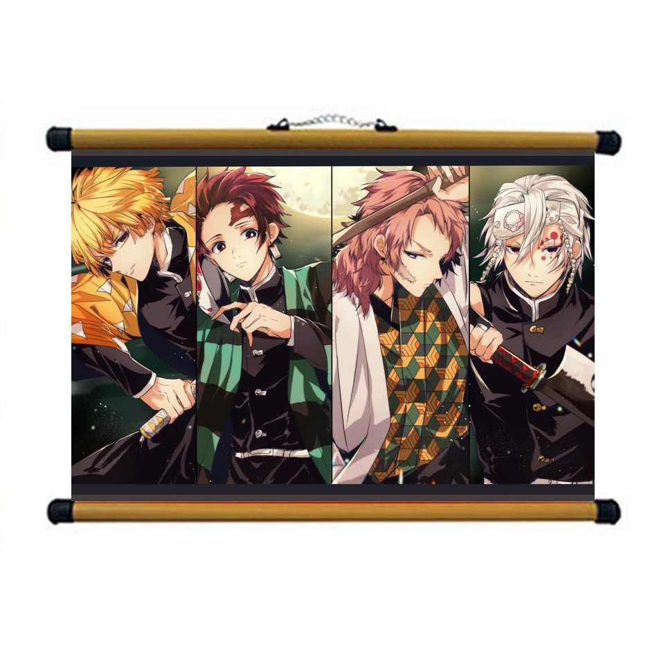 Hình ảnh Tranh ảnh treo tường Kimetsu no Yaiba có khung nẹp 30CM X 42CM 