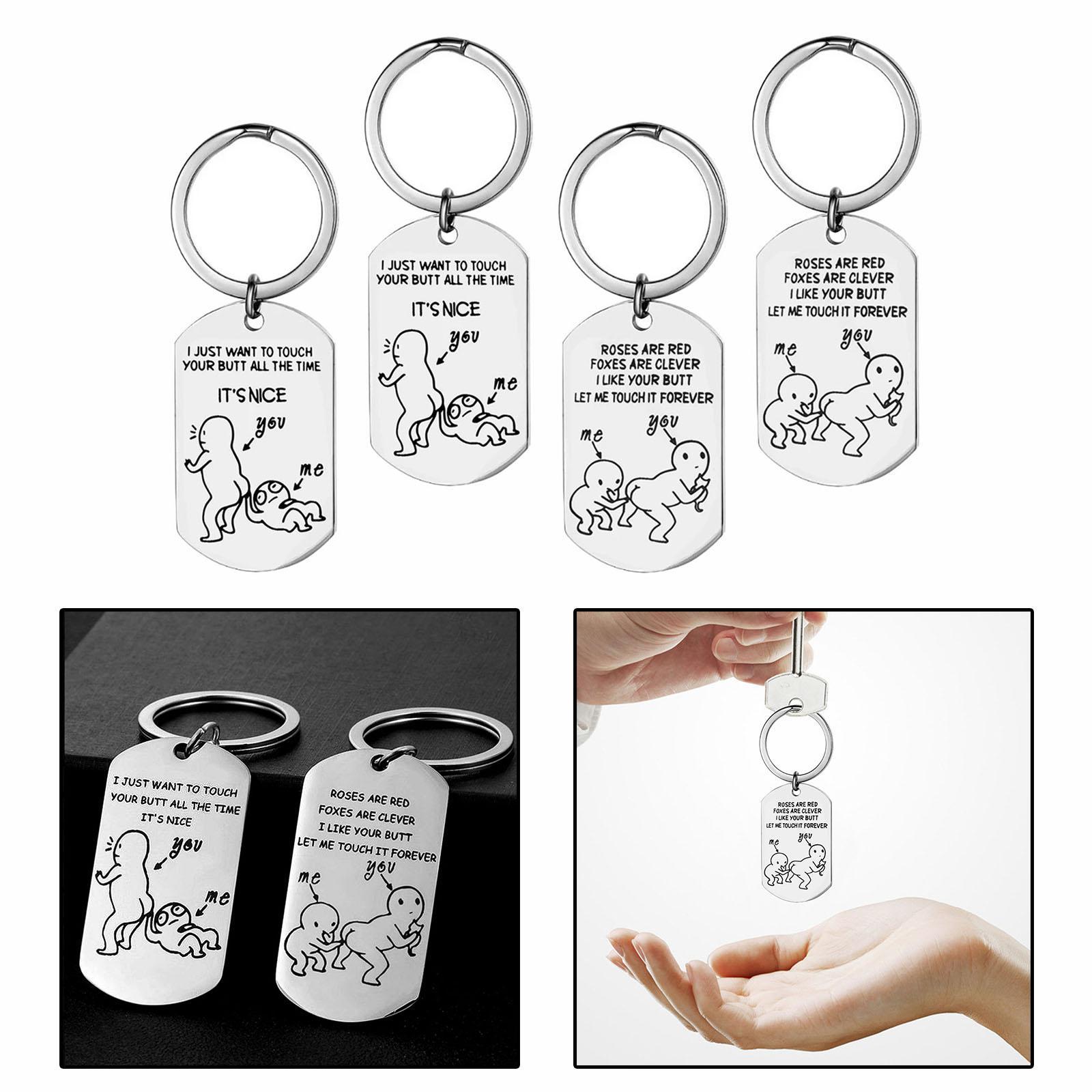 4 Pieces Keychain Keyring Key Chain Pendant for Christmas Birthday Gift