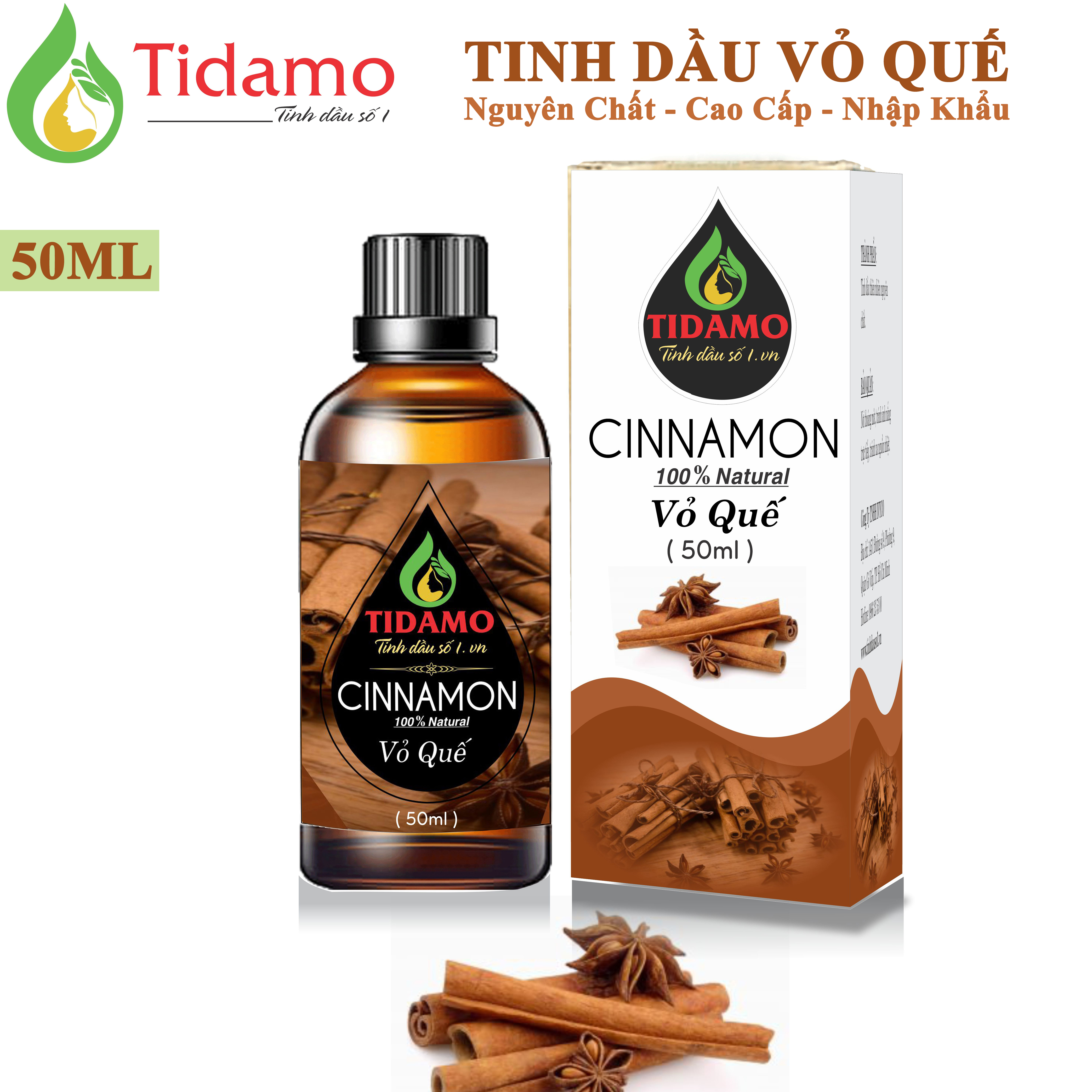 Tinh dầu Quế Nguyên Chất 50ML. Tinh Dầu Vỏ Quế Cao Cấp Nhập Khẩu Ấn Độ. Tinh Dầu Xông Phòng Kháng Khuẩn, Phòng Tránh Cảm Cúm - Dùng Với Máy Xông Tinh dầu