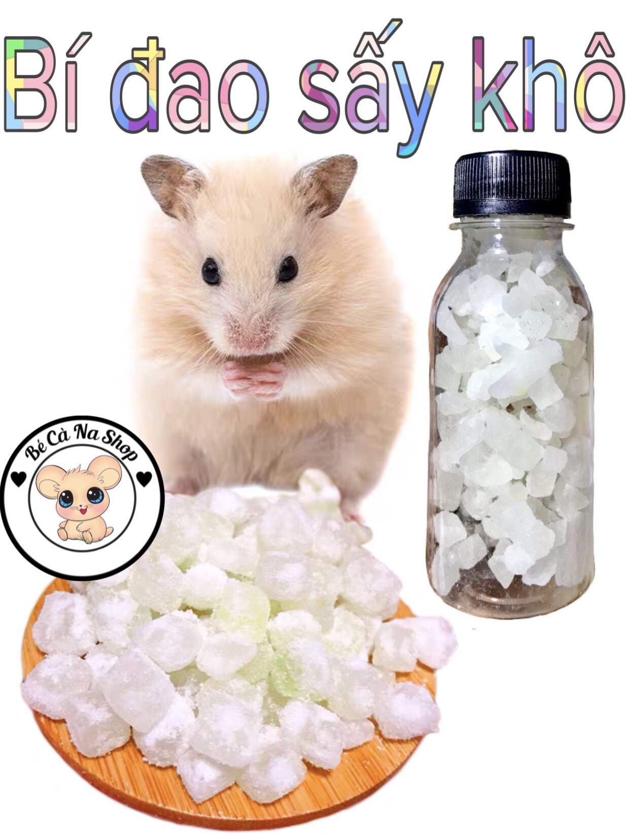 bí đao sấy khô viên(Giải nhiệt) thức ăn trái cây lạnh , ngon ,đổi khẩu vị cho hamster , thỏ bọ sóc...