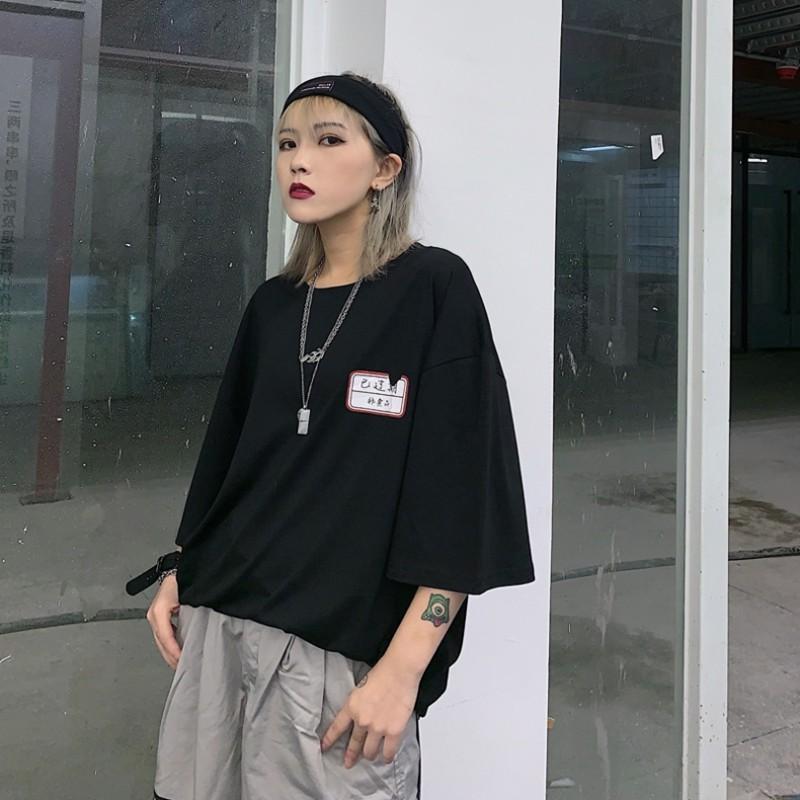 Áo phông unisex nam nữ tay lỡ thun form rộng teen cổ tròn oversize cotton giá rẻ basic đen trắng tee pull Hình Chữ Nhật