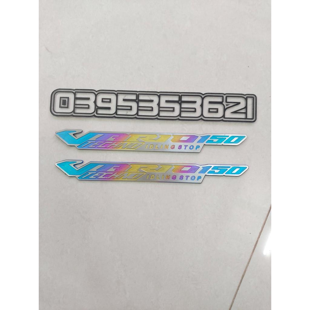 Bộ chữ vario cánh chim honda kim loại titan 7 màu