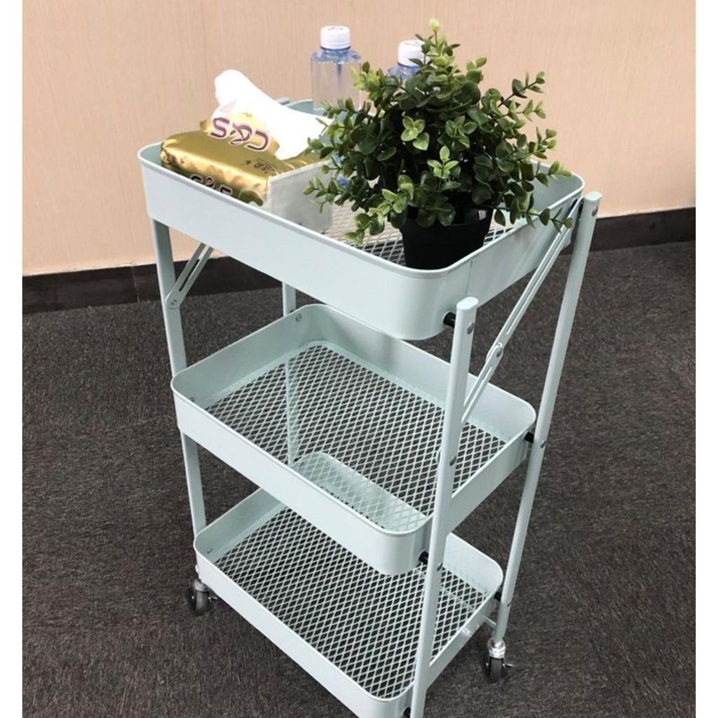 Kệ 3 tầng có bánh xe để góc bếp Oritatami