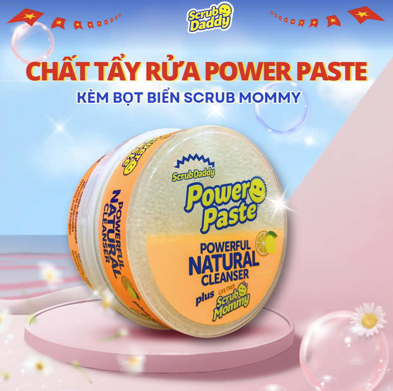 Scrub Daddy - Bộ chất tẩy rửa & làm sạch đa bề mặt gồm Power Paste và bọt biển Scrub Mommy