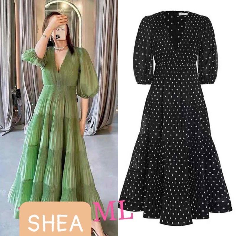 Đầm xoè tầng dập li vintage