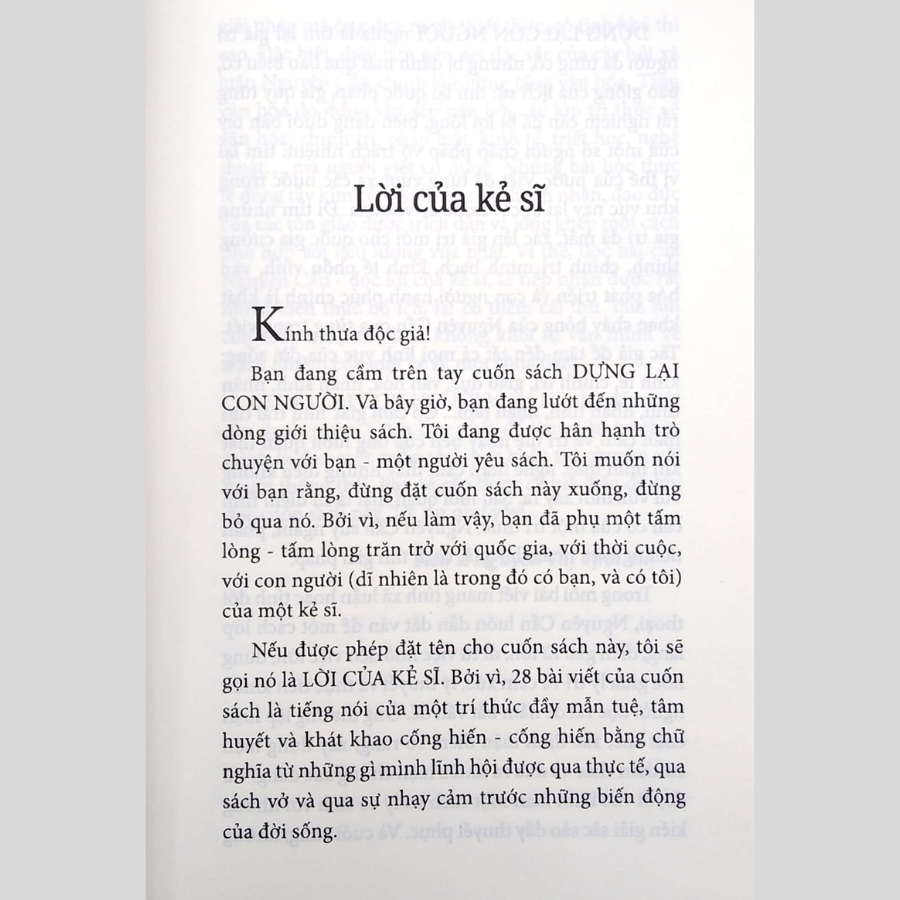 Sách Dựng Lại Con Người - Lời Của Kẻ Sĩ