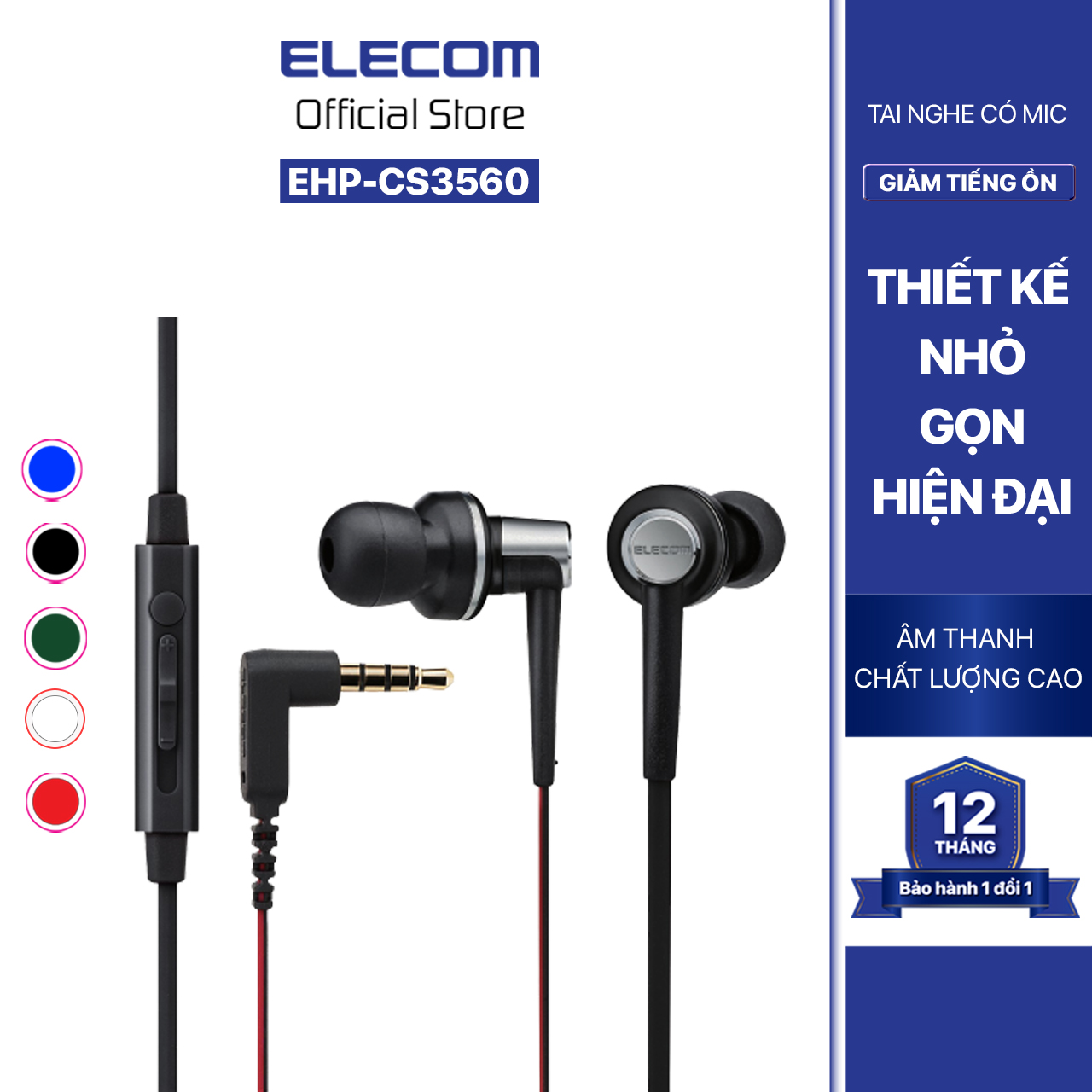 Tai nghe có mic ELECOM EHP-CS3560 - Hàng chính hãng