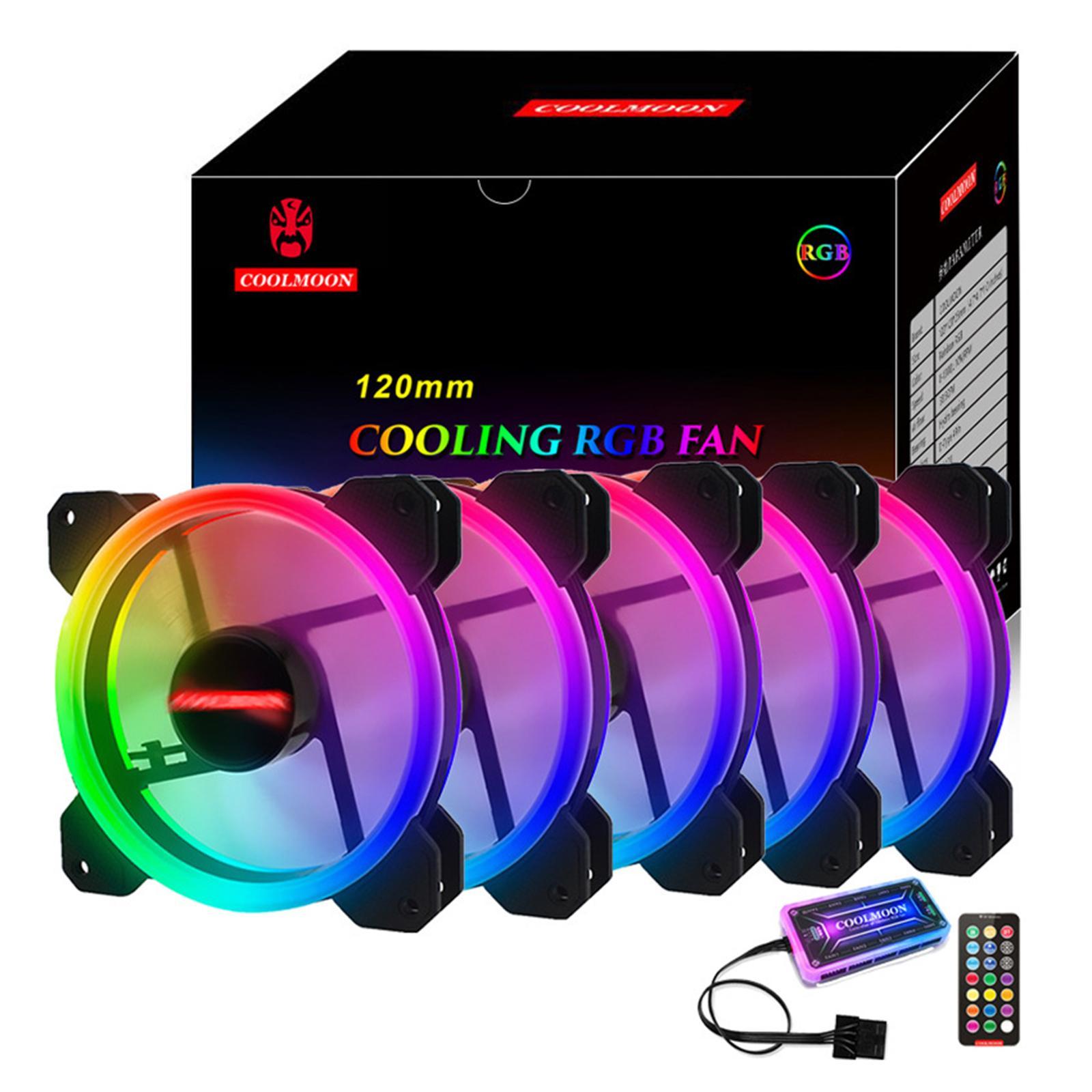 120mm LED Adjust RGB PC Computer Case Cooling Fan with Controller, Remote control, High