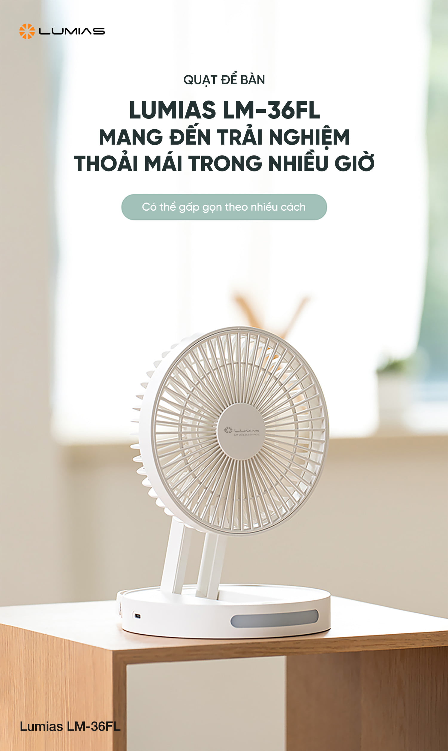 Quạt để bàn Lumias LM-36FL Hàng chính hãng