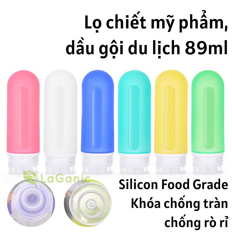 Chai lọ chiết mỹ phẩm dầu gội du lịch Silicon 89ml