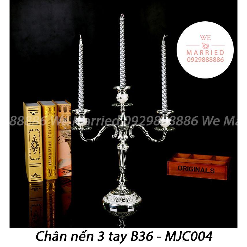 Chân Nến 3 Tay 36cm Cổ Điển