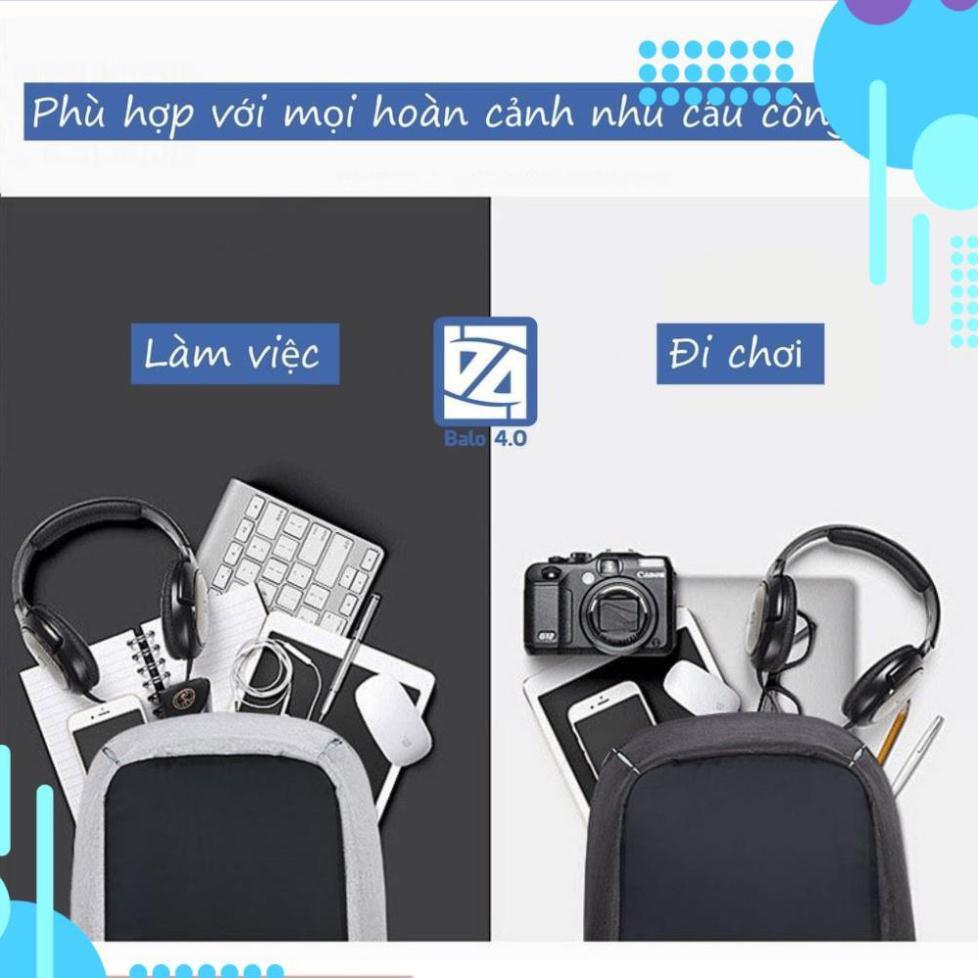 ️ Deal Sốc ️ Balo nam nữ loại TO chống trộm Có Sạc Điện Thoại, Chống nước, Siêu Nhẹ CN1 màu xám 208200