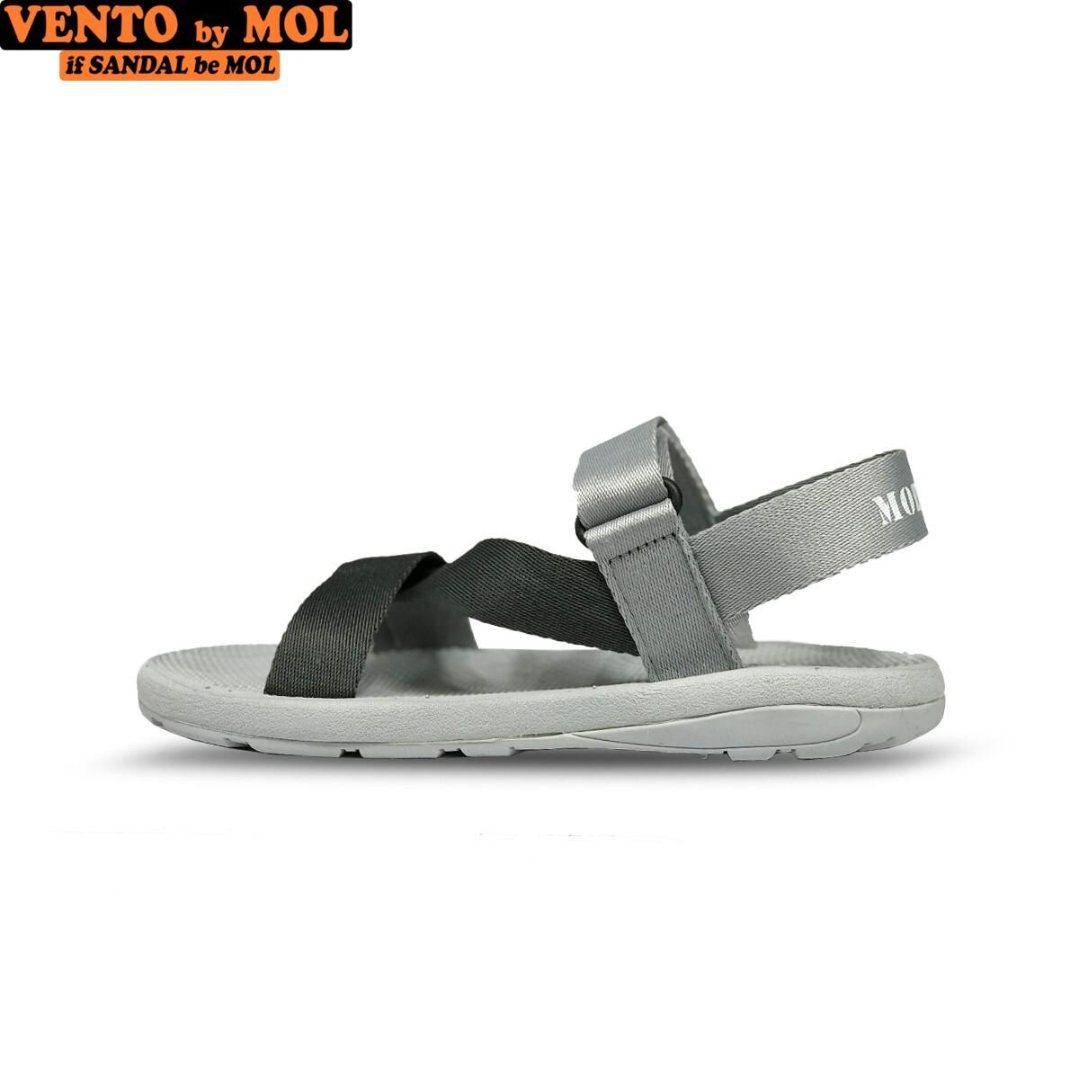 Giày sandal unisex nam nữ quai chéo vải dù đế mõng Slim có quai hậu cố định hiệu MOL mang đi học du lịch MS1166R