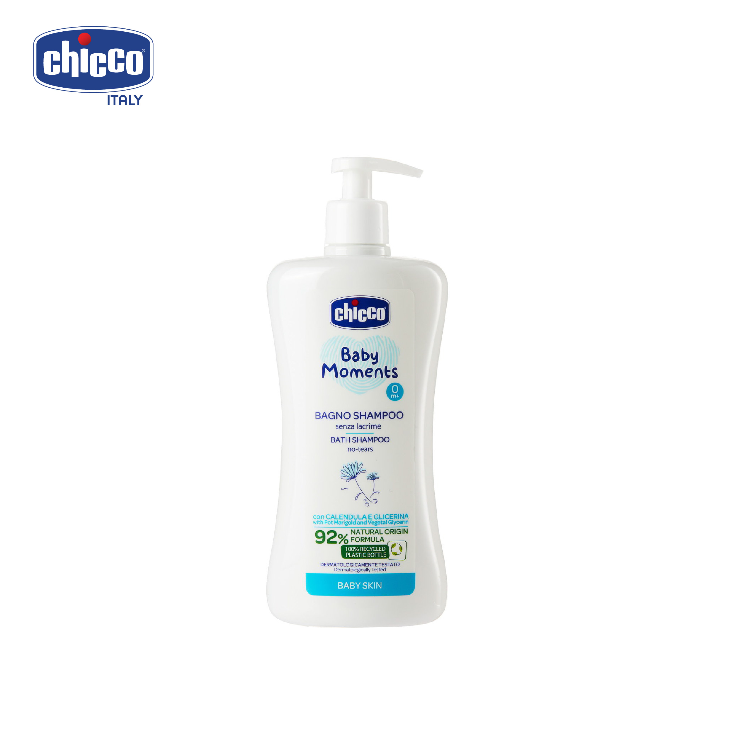 Combo Sữa tắm gội chiết xuất Hoa cúc 0M+ Chicco 500ml &amp; Kem hăm 3 tác động Chicco 0M+ 100ml