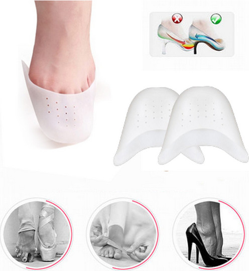 Bộ 2 cặp miếng đệm silicon mũi giày êm chân - Màu trắng
