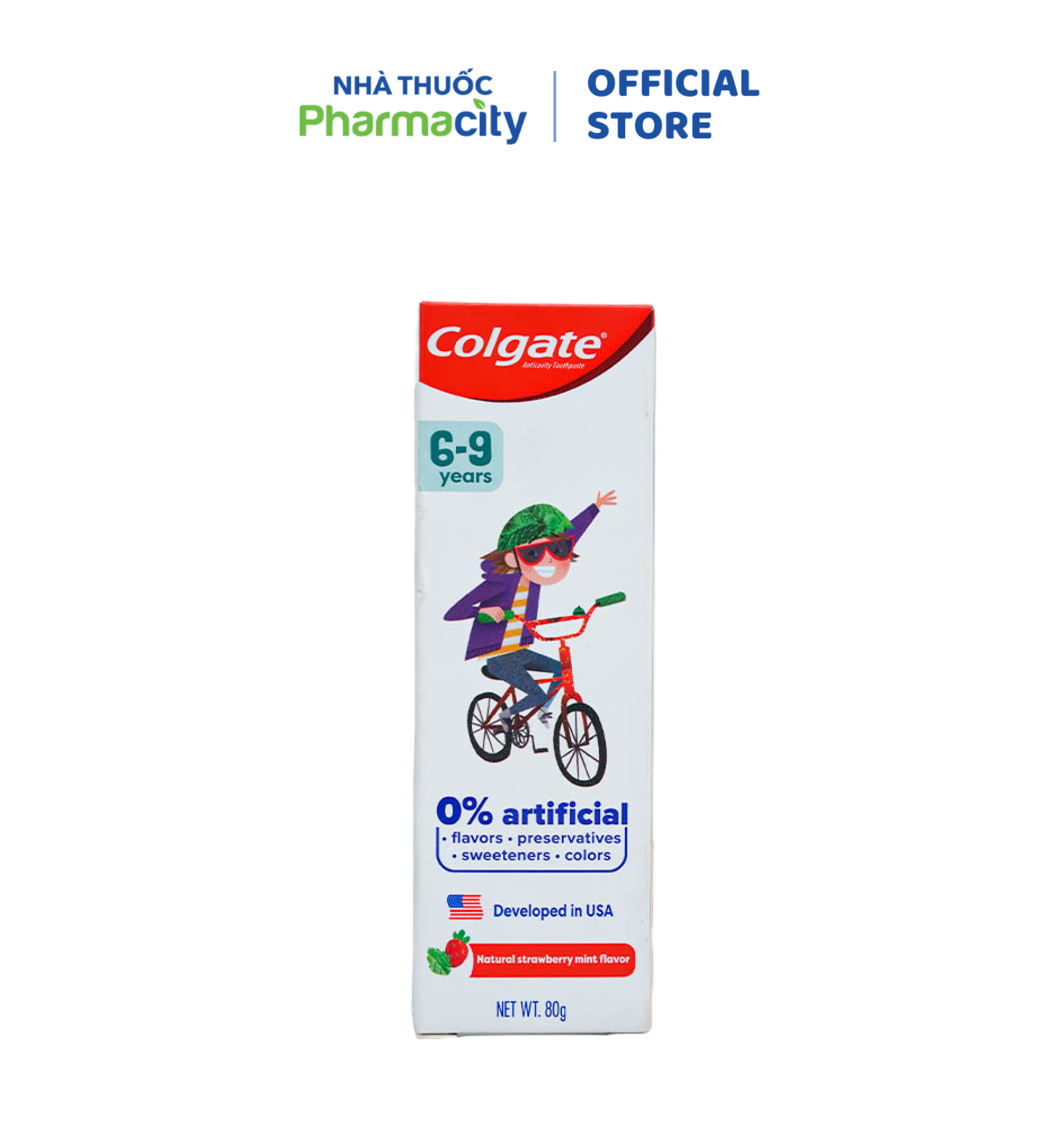 Kem Đánh Răng COLGATE Cho Trẻ Em 6-9 Tuổi Hương Dâu Bạc Hà (Tuýp 80g)