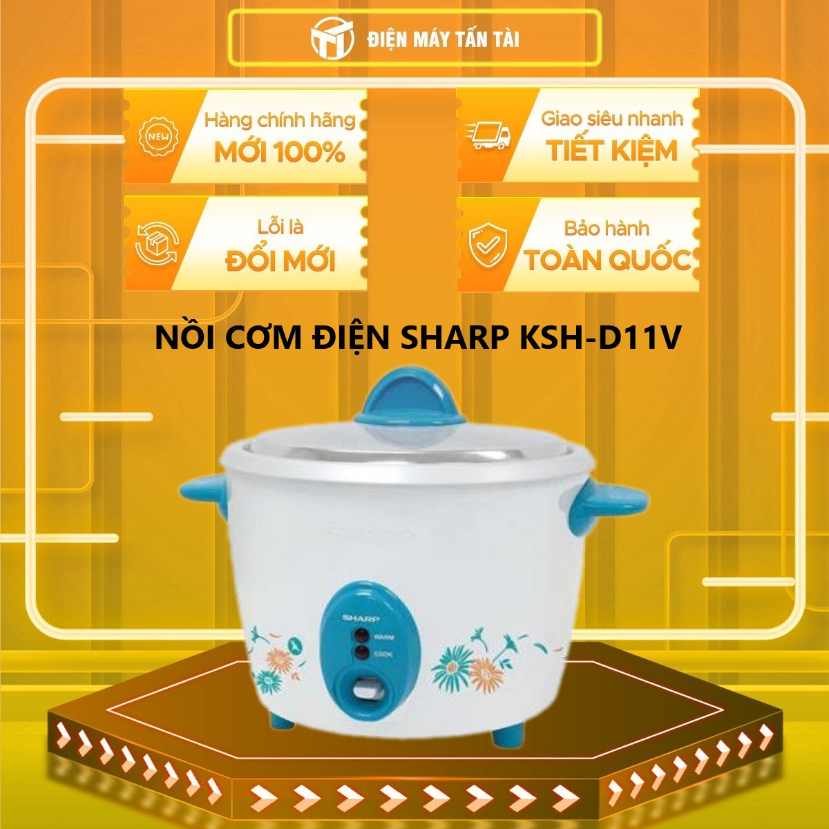 Nồi Cơm Điện Nắp Rời Sharp KSH-D11V (1.1L) - Màu Ngẫu Nhiên - Hàng chính hãng