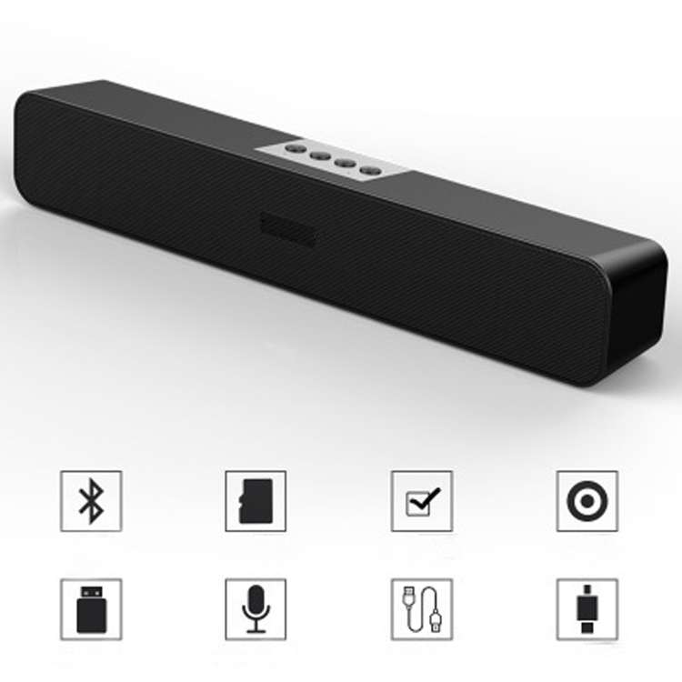 Loa Thanh Soundbar 2.2 Bluetooth Music-F E91 10W, Pin Dung Lượng Lớn, Âm Thanh Sống Động, Hỗ Trợ Thẻ Nhớ,USB, Jack 3.5