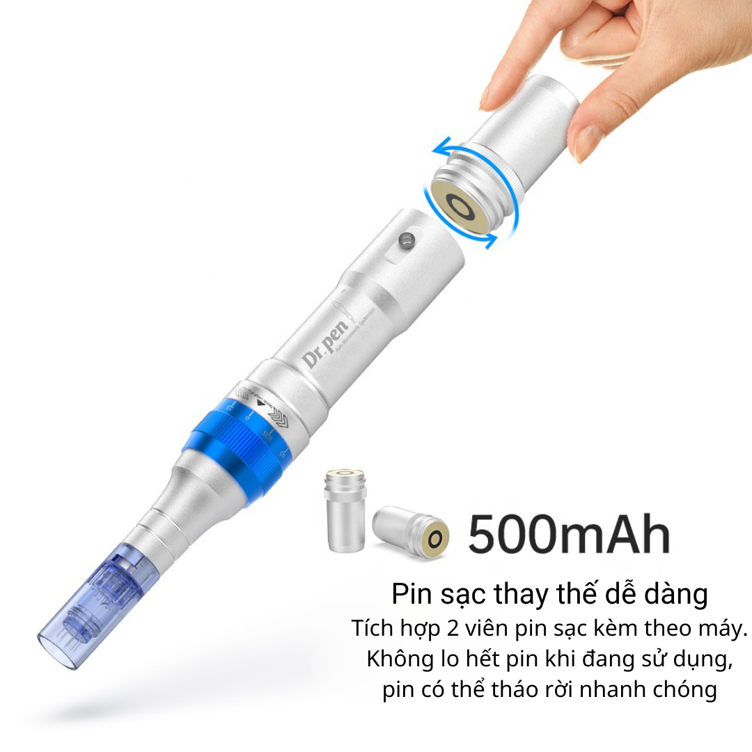 Máy Phi Kim Dr Pen A6, Máy Vi Kim Lăn Kim Cấy Tảo Cấy Phấn Tích Điện Hàn Quốc- Bảo Hành 12 Tháng