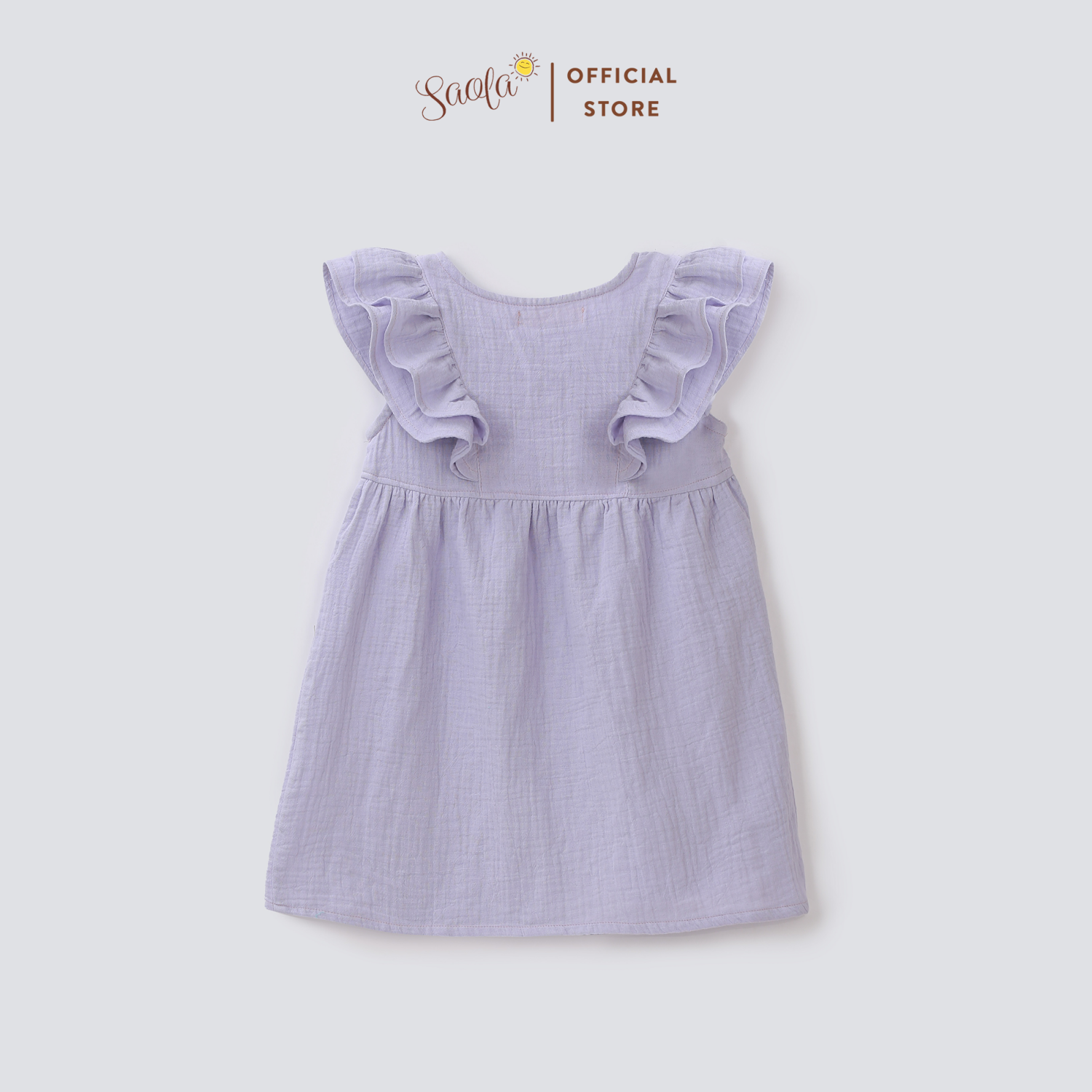 Váy Bé Gái Cổ Tròn Chất Liệu Xô Muslin Tay Bèo Xinh Xắn - DARINE DRESS - DRM025 - SAOLA KIDS CLOTHING