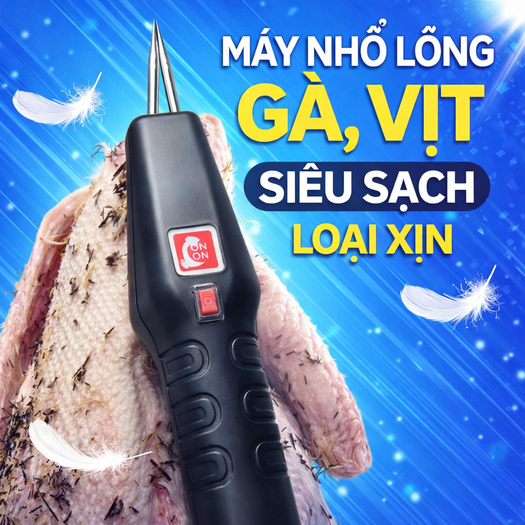 Máy Nhổ Lông Gia Cầm Tích Điện Cầm Tay – Nhổ Lông Siêu Sạch, Tiết Kiệm Thời Gian