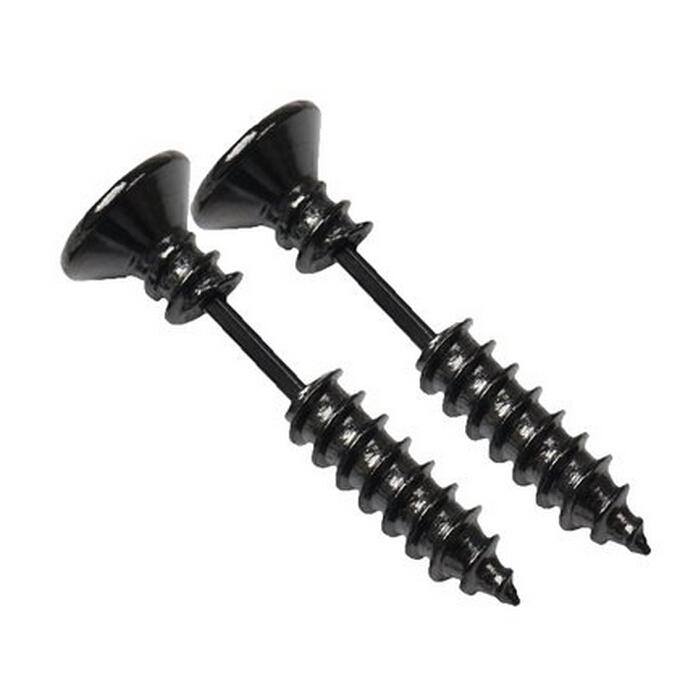 1 Pair Men' 316L Stainless Steel Screw Earrings Ear Studs Black