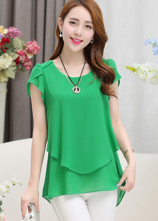 Áo nữ tay búp sen Haint Boutique sm92-xanh rêu