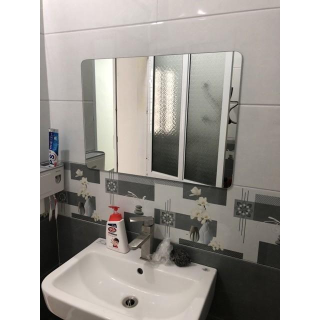 Gương soi nhà tắm kiếng soi dán phòng wc tương giá rẻ treo tương trang điểm thước 50x70 cm