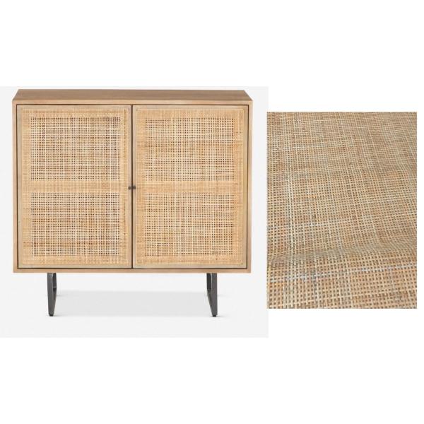 Mành mây ô vuông màu tự nhiên - Lưới mây caro decor, bọc cánh tủ, cửa, bàn ghế gỗ, mây