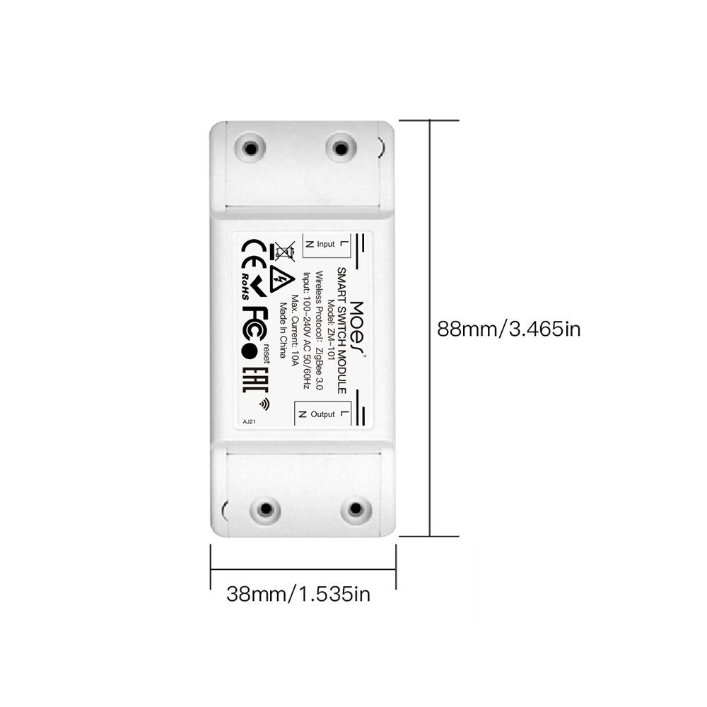 Tuya ZigBee Intelligent Light Switch Module Mini Home Automation DIY Breaker APP Control Voice Control Timing Switch Compatible with Google Assistant and Amazon Alexa
