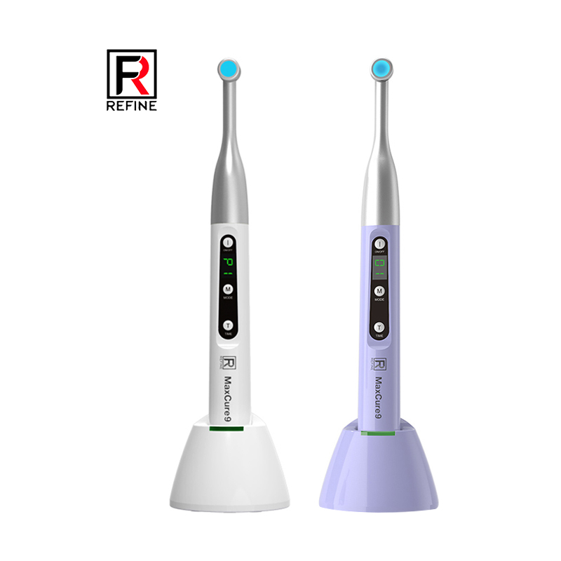 Refine Max Cure9 Dental 1 Đèn bệnh thứ hai Ánh sáng xanh Đèn LED bệnh Không dây 5W Công suất cao Quang phổ rộng Bộ ngưng tụ thấu kính đôi