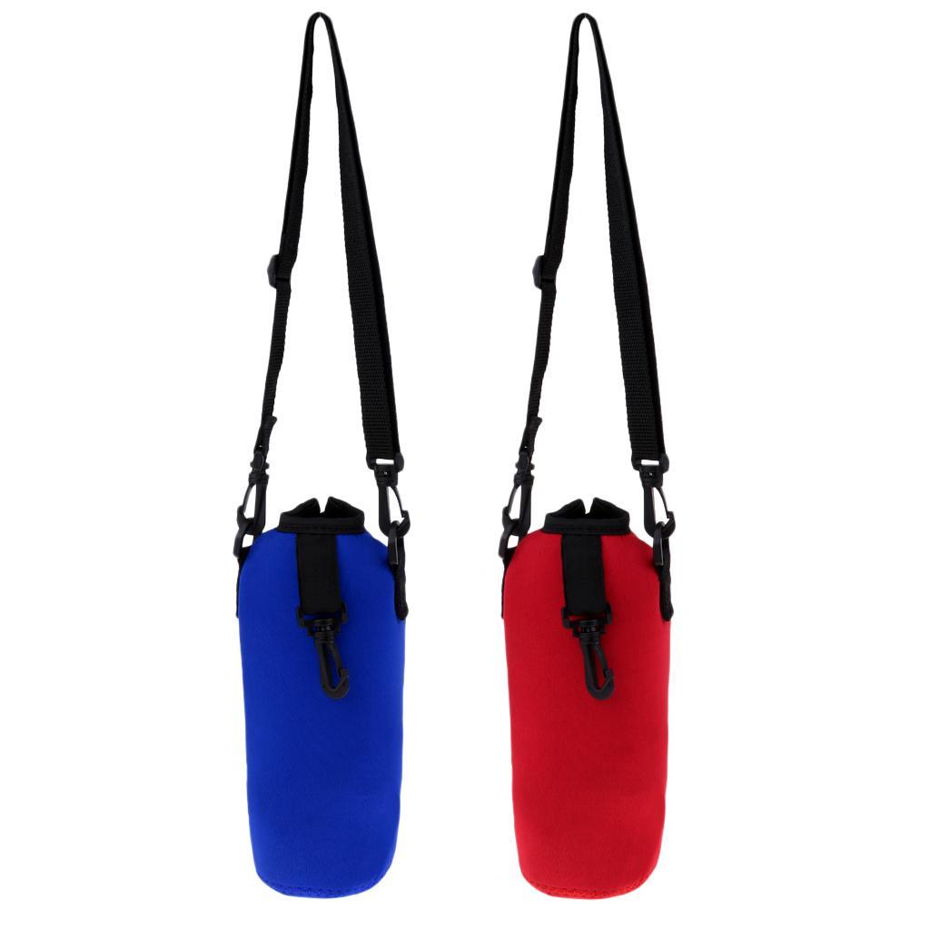 2pcs Water Bottle Holder 750ml Insulated Water Bottle Carrier/Bag/Pouch/Case/Cover/Sleeve with Shoulder Strap Zipper Buckle