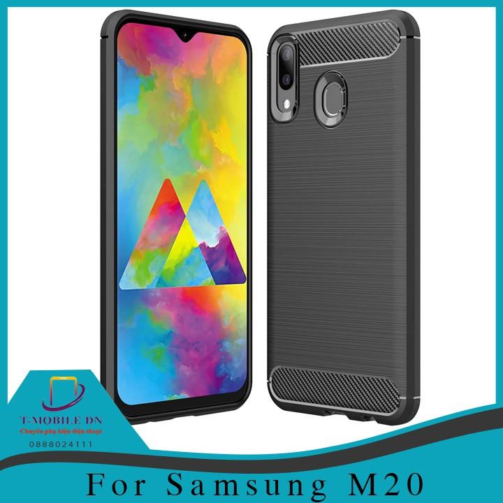 Ốp lưng cho Samsung A6 A7 A8 Plus A8 Star A9 2018 M20 carbon phay xước chống sốc chống vân tay