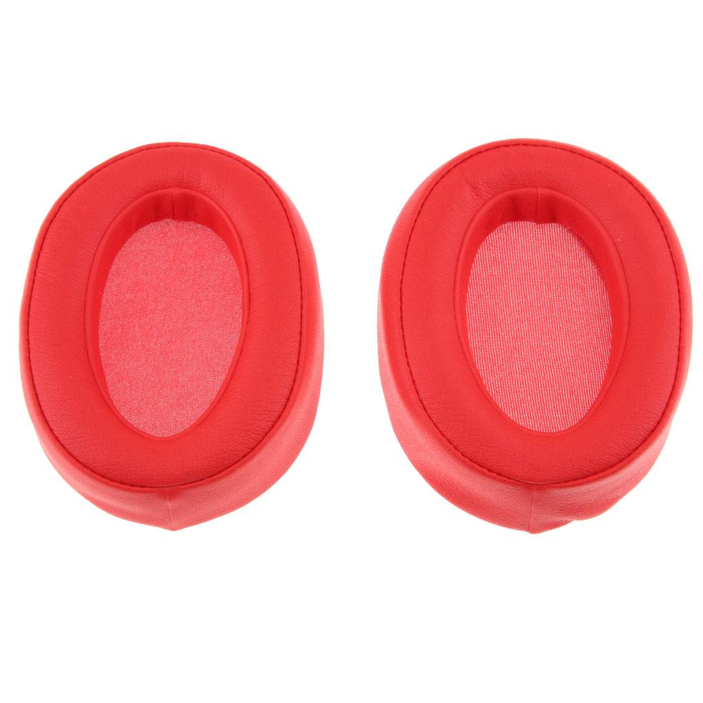 Replacements Ear Pad Eartips Cushions For Sony MDR-100ABN Headphones Red