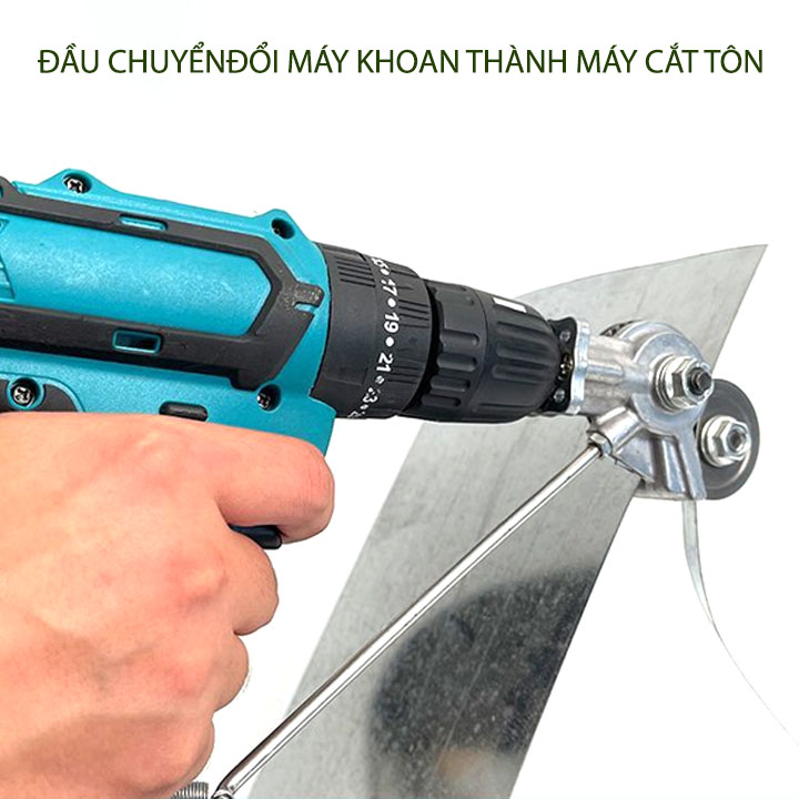 Đầu chuyển đổi máy khoan pin, bắn vít thành máy cắt tôn đa năng