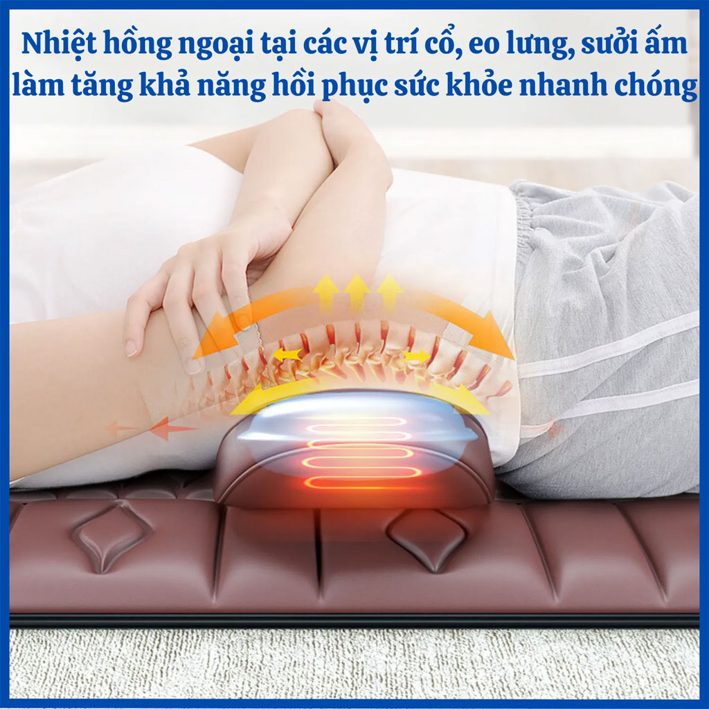 Đệm nệm mat xa toàn thân cao cấp thế hệ mới sử dụng nhiệt hồng ngoại massage cổ, vai, gáy, lưng, chân có thể nằm, ngồi để mát xa giảm nhức mỏi hiệu quả phù hợp với mọi lứa tuổi