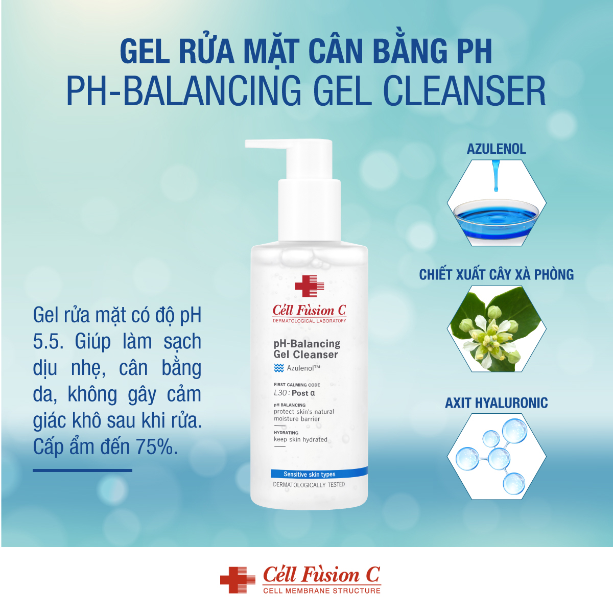 Gel Rửa Mặt Cân Bằng pH Cell Fusion C pH-Balancing Gel Cleanser