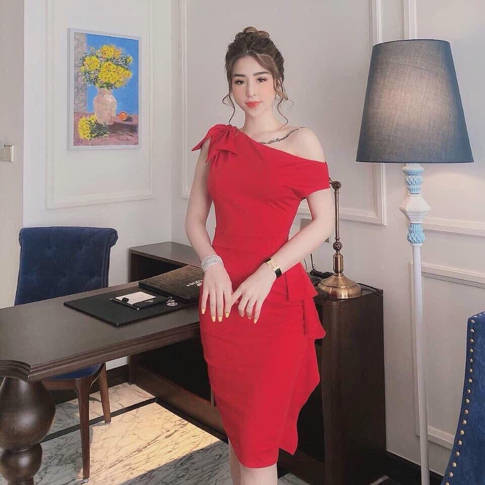 ĐẦM LỆCH VAI BÈO HÀNG THIẾT KẾ CAO CẤP