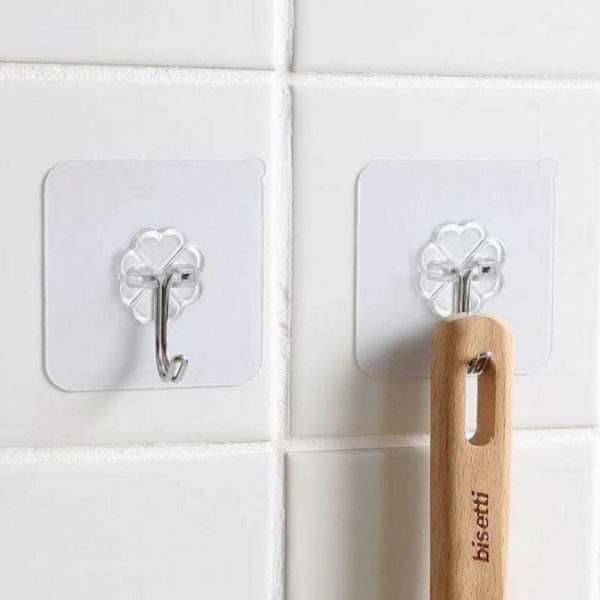 Combo 50 Móc Dán Tường Siêu Dính Trong Suốt Chịu Lực Tốt Treo Tường Chắc Chắn 6x6 cm