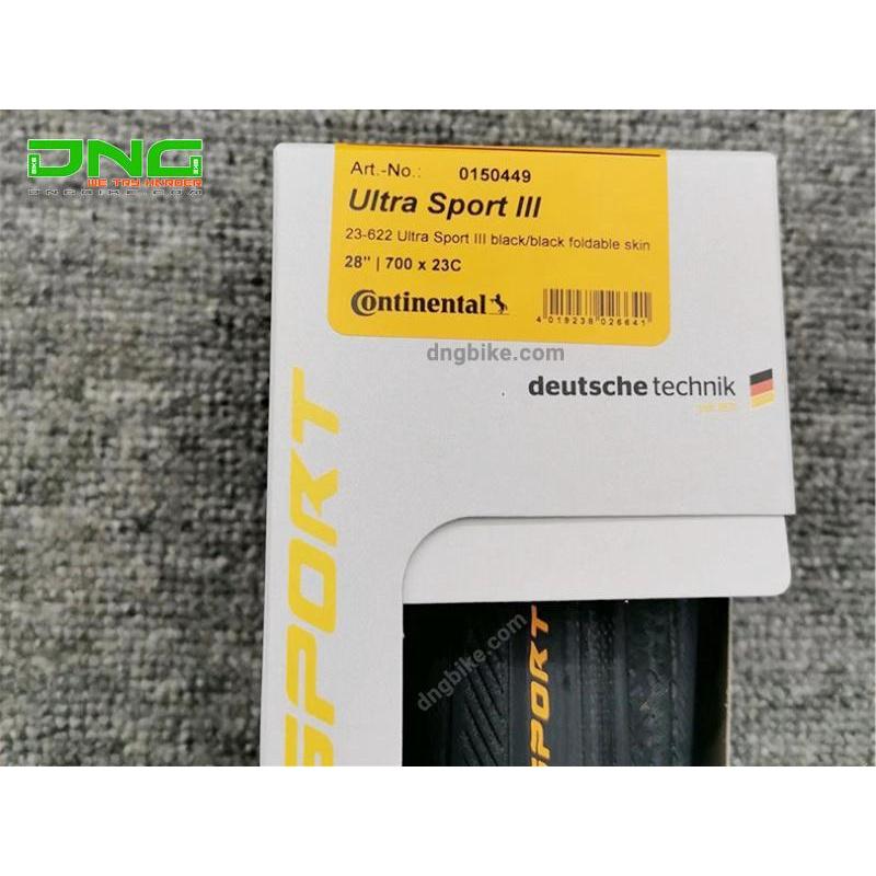 Lốp xe đạp CONTINENTAL ULTRA SPORT III 700x23c Tank nilon chữ vàng