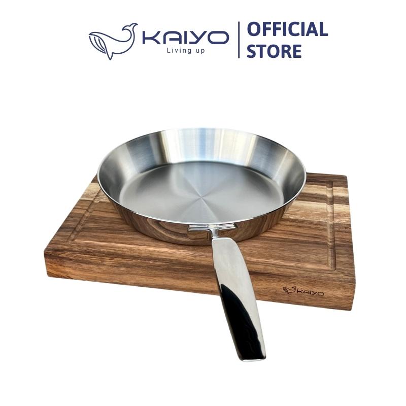 Chảo inox trơn thân đáy liền 3 lớp Tri-Ply Kaiyo, size 24cm